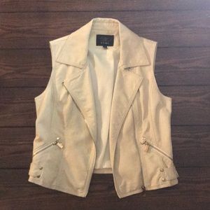 Vegan Leather Cream Vest